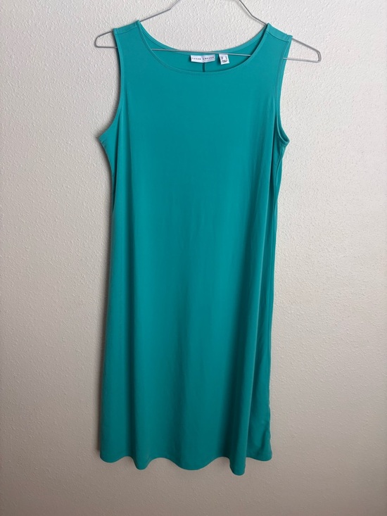 Susan Graver Dresses & Skirts - Susan Graver Teal Sleeveless Midi Shift Dress (Color Blue)